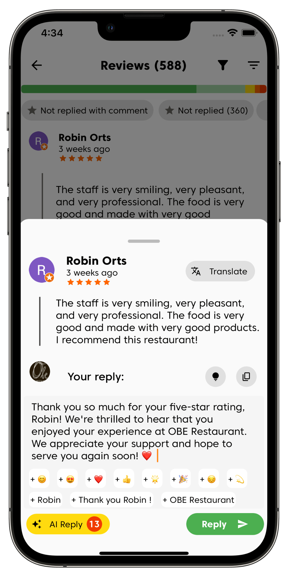 Reply all your reviews in seconds